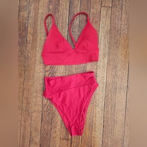 Red Aerie High Waisted Bikini